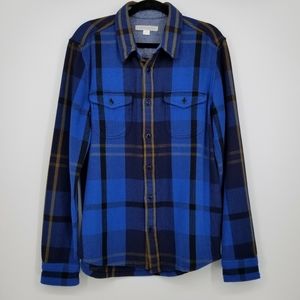 Outerknown | Blue Plaid Thick Knit Button Down